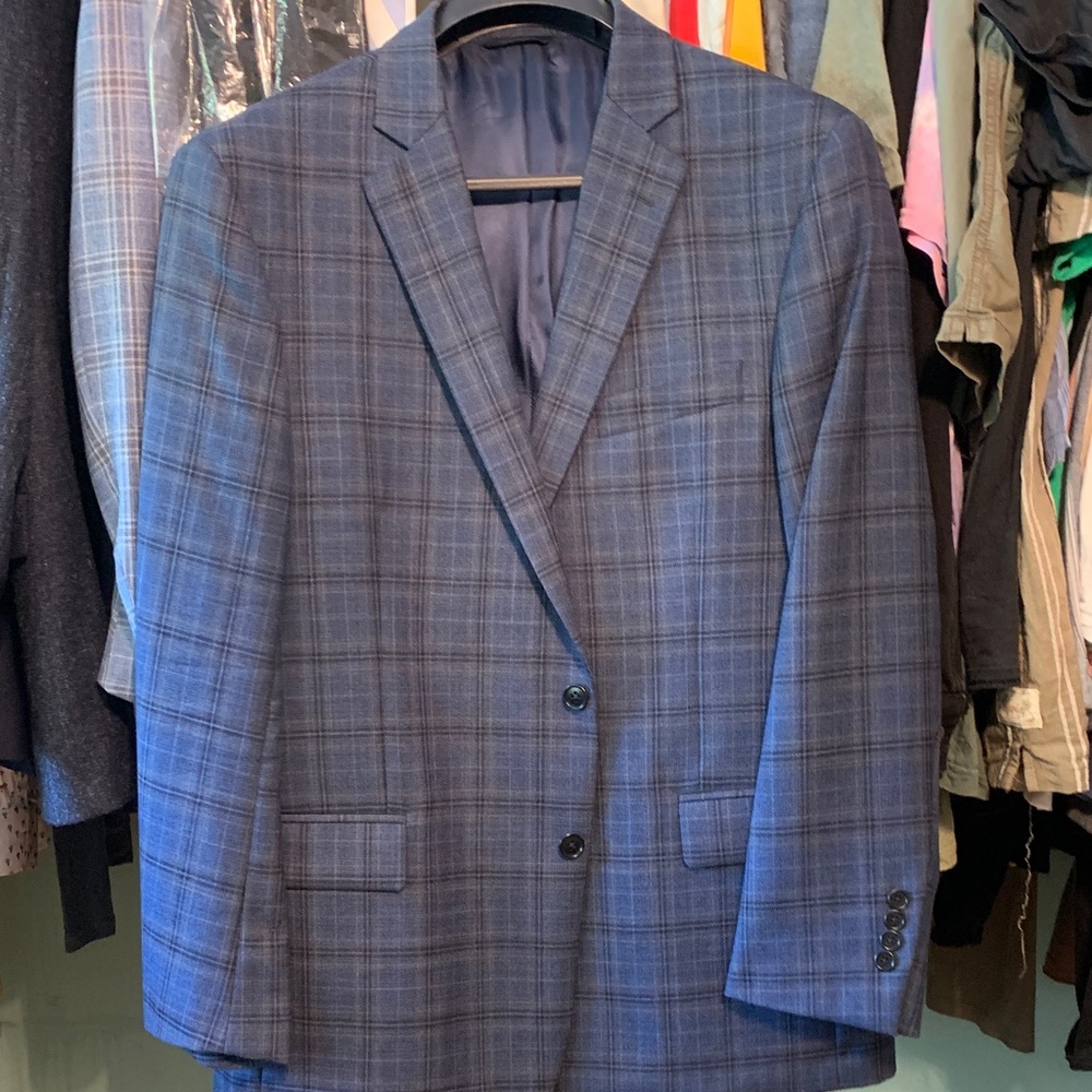 Brooks Brothers Navy Checkered Blazer